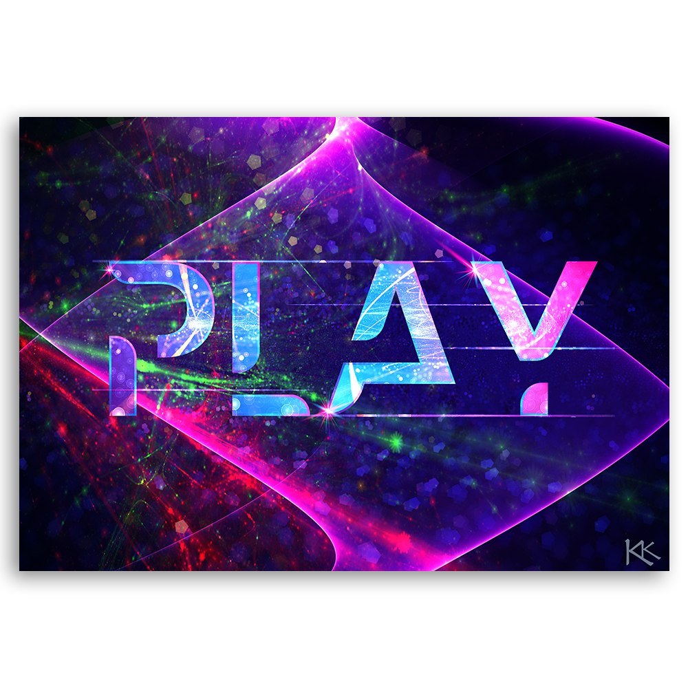 Emaga Obraz na płótnie, Napis play abstrakcja - 60x40